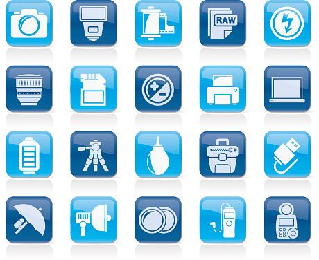 Camera equipment and photography icons