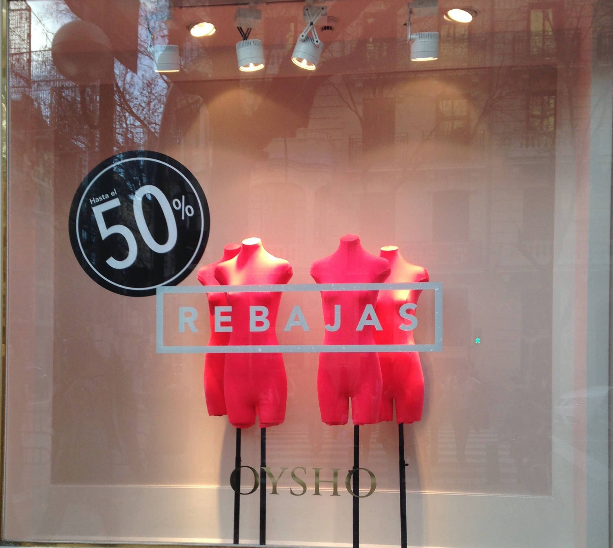 escaparate de rebajas
