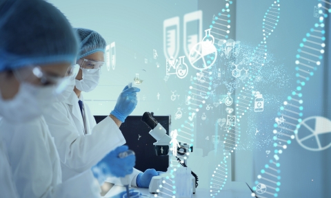 Máster en Industria Farmacéutica Genetic engineering concept. Medical science. Scientific Laboratory.