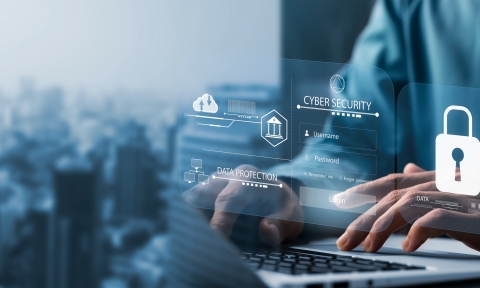 cybersecurity concept, user privacy security and encryption, secure internet access Future technology and cybernetics, screen padlock.