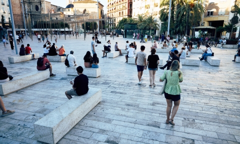 A plaza in Valencia, Spain