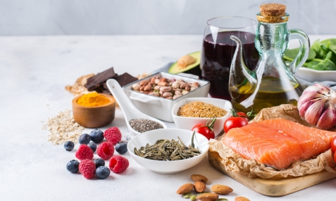 Assortment of healthy food low cholesterol